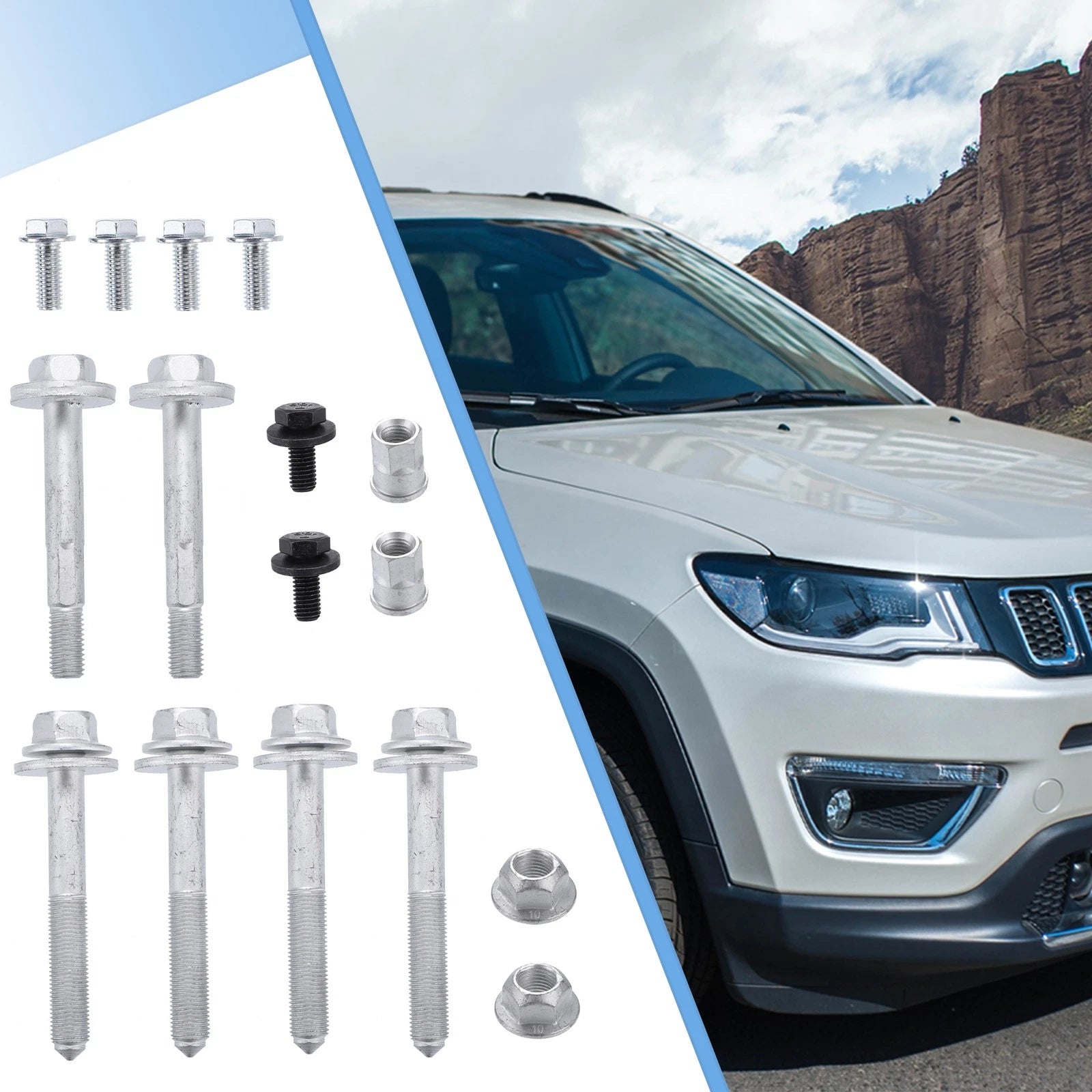 Set of 4 Rear Crossmember Subframe Bolts NO.68211932AB for Jeep Compass Patriot (2007–2017)