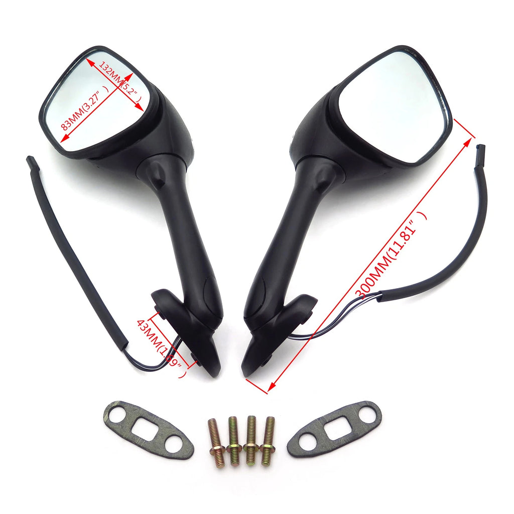 Mirrors w/ Turn Signal for Suzuki GSX-R600 GSXR750 (2006–2012) GSXR1000 (2005–2010)