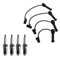 Denso 7mm Wire Set & 4 U-Groove Spark Plugs for Ford Mazda 2.3 L4 (0.06)