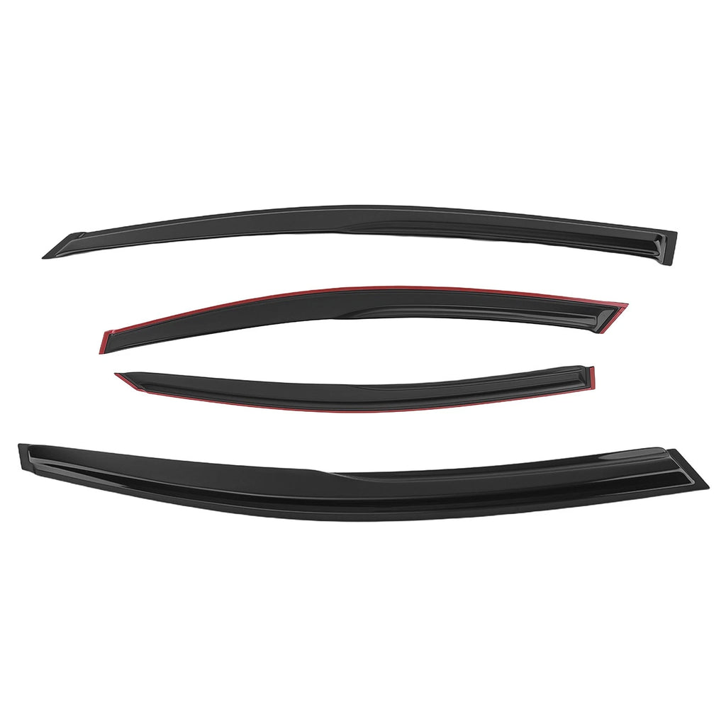 Set of 4 Wind Visors for Nissan Sentra (2013–2019) Black Outside Mount Rain Guards