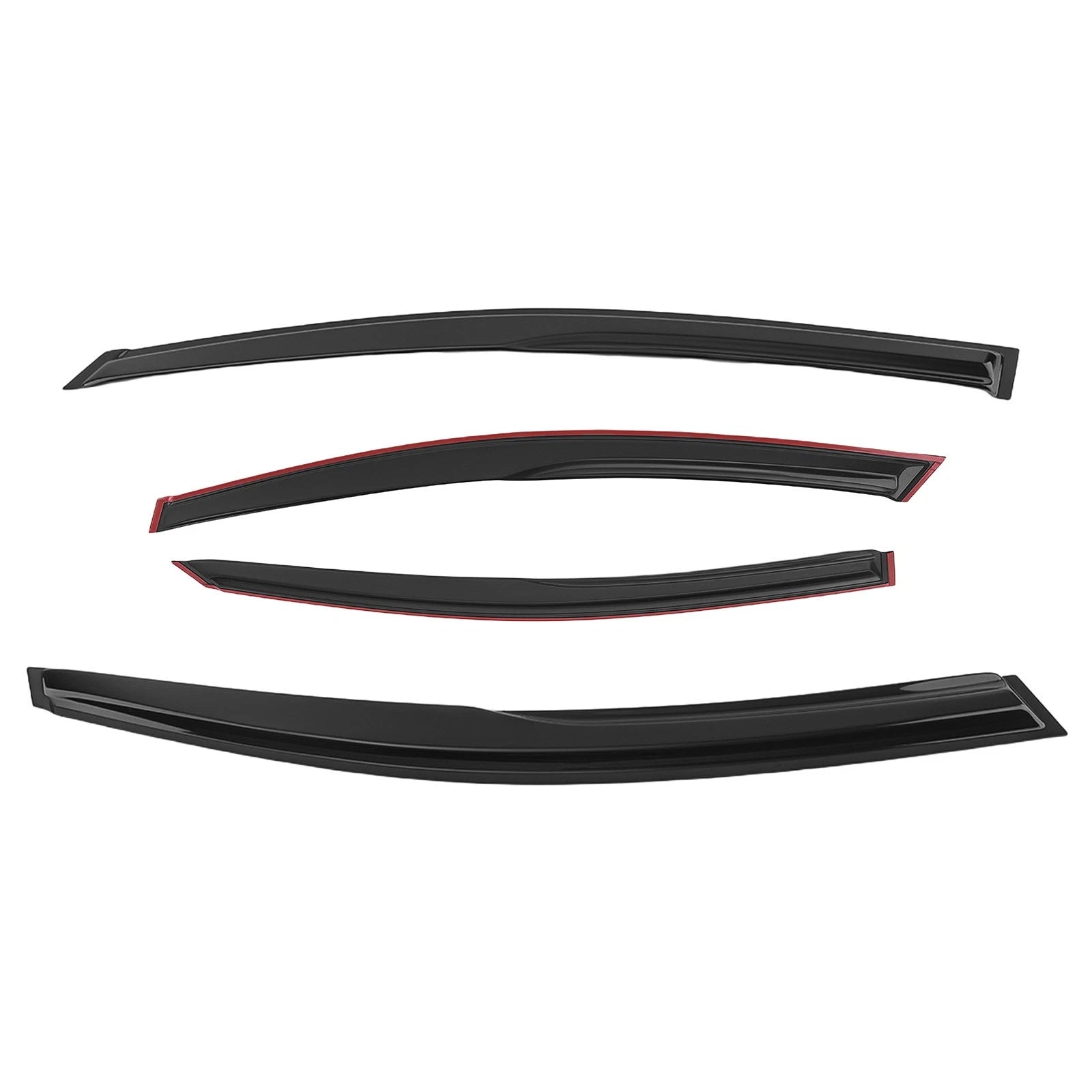 Set of 4 Wind Visors for Nissan Sentra (2013–2019) Black Outside Mount Rain Guards