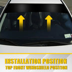 Windshield Banner for Universal Fit (60"x12") Black Vinyl Sun Strip