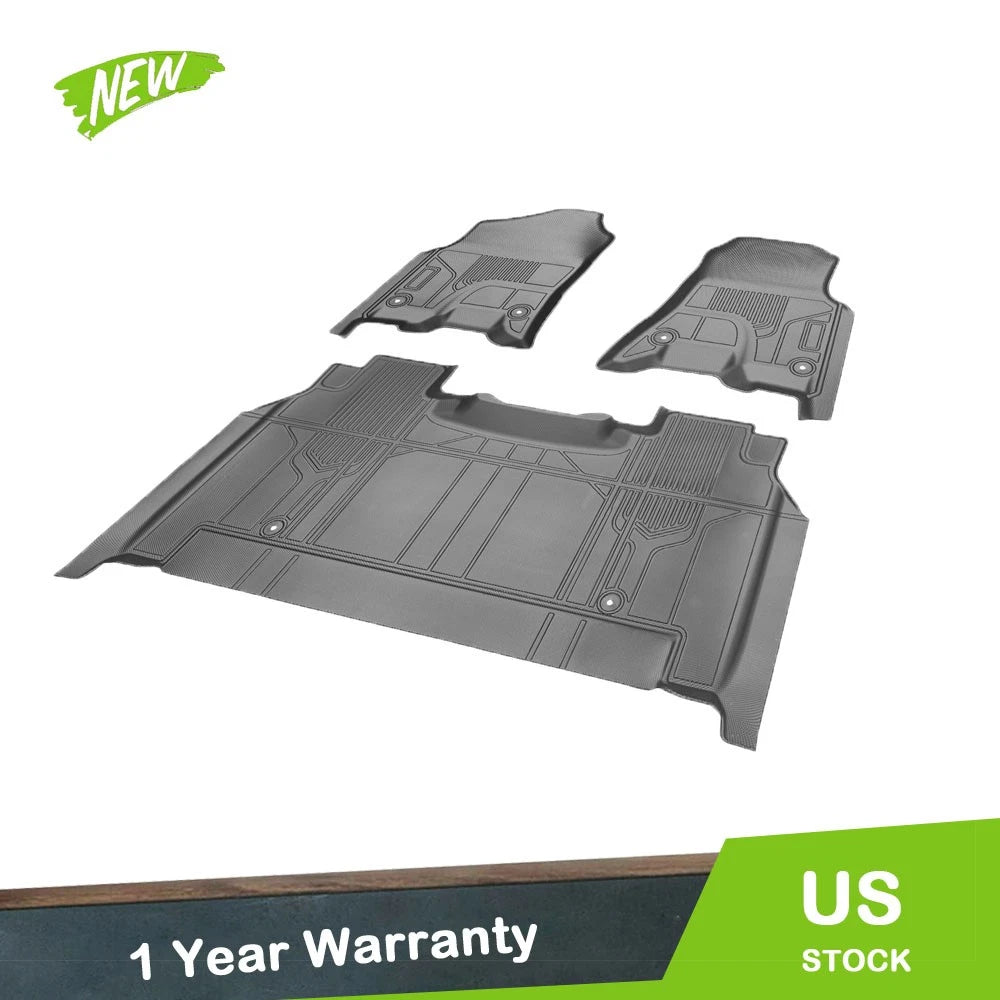 Set of 2 Floor Mats Liner for Dodge Ram 1500 Crew Cab (2019–2024) Black