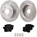 Brake Disc and Pad Kit for Honda Accord (2008–2017) Rear Left Right Cross-drilled