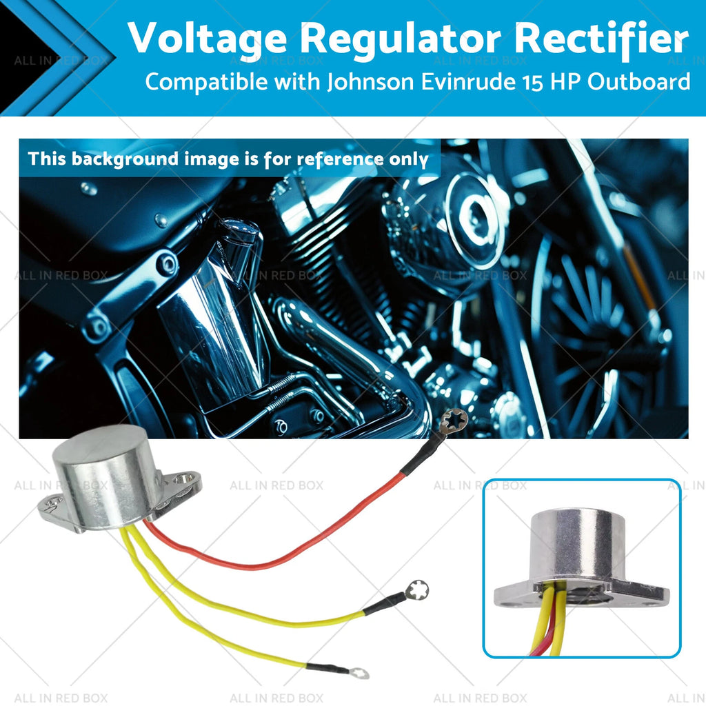 Voltage Regulator Rectifier for Johnson Evinrude 15 HP Outboard (Year Range)