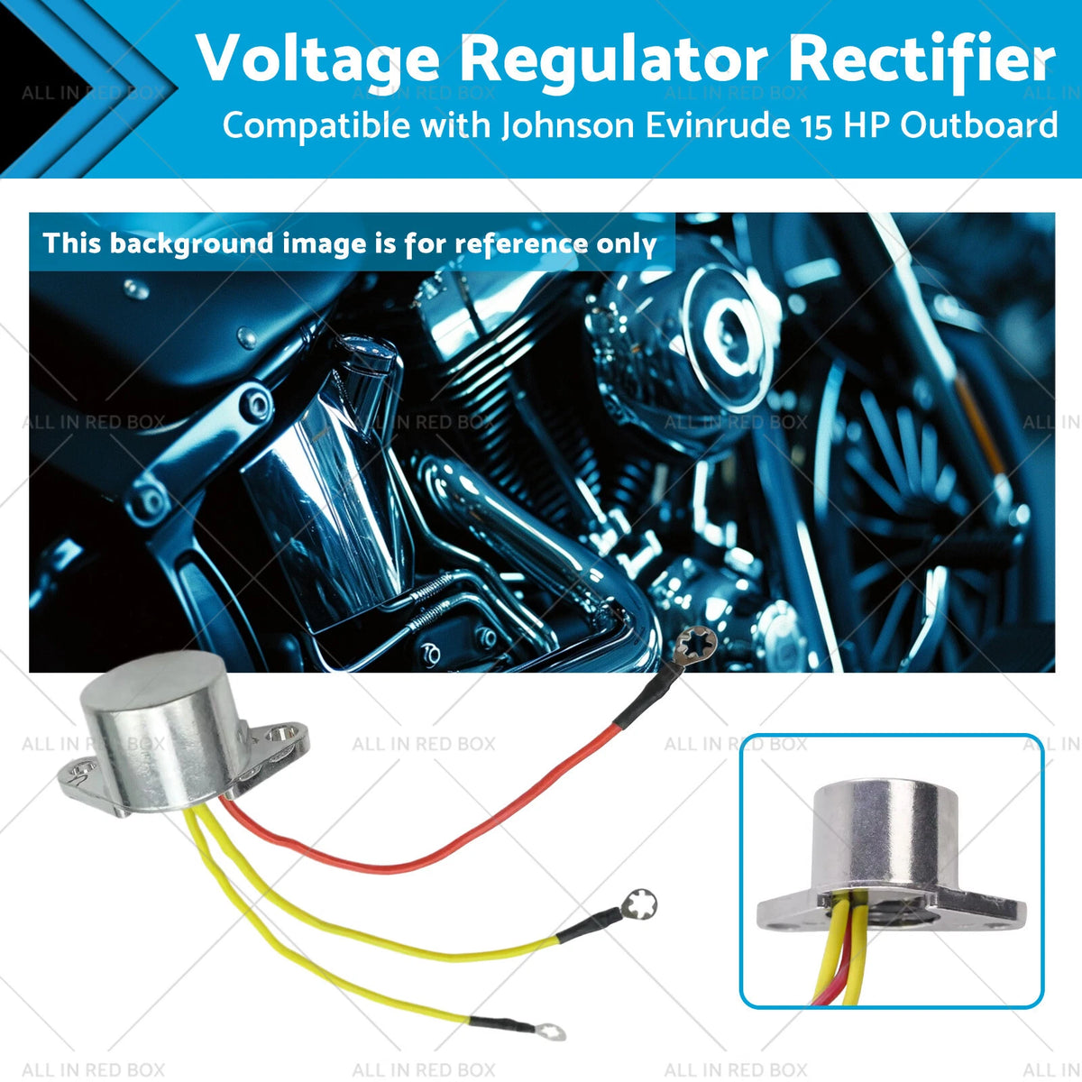 Voltage Regulator Rectifier for Johnson Evinrude 15 HP Outboard (Year Range)