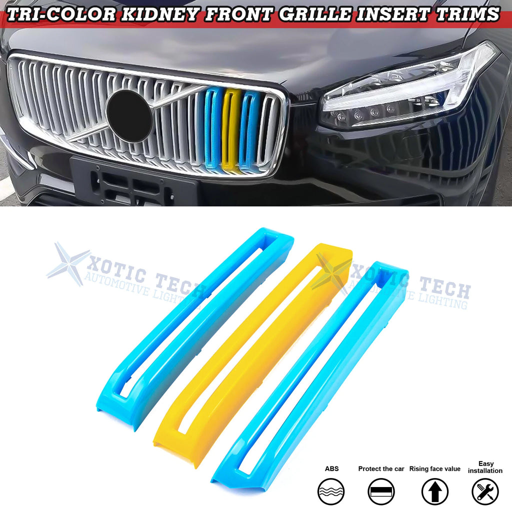 Tri-Color Front Kidney Grille Insert Trim for Volvo XC90 (2016–2019)