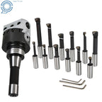 Set of 12 Carbide Boring Bars for R8 Shank Milling (3")