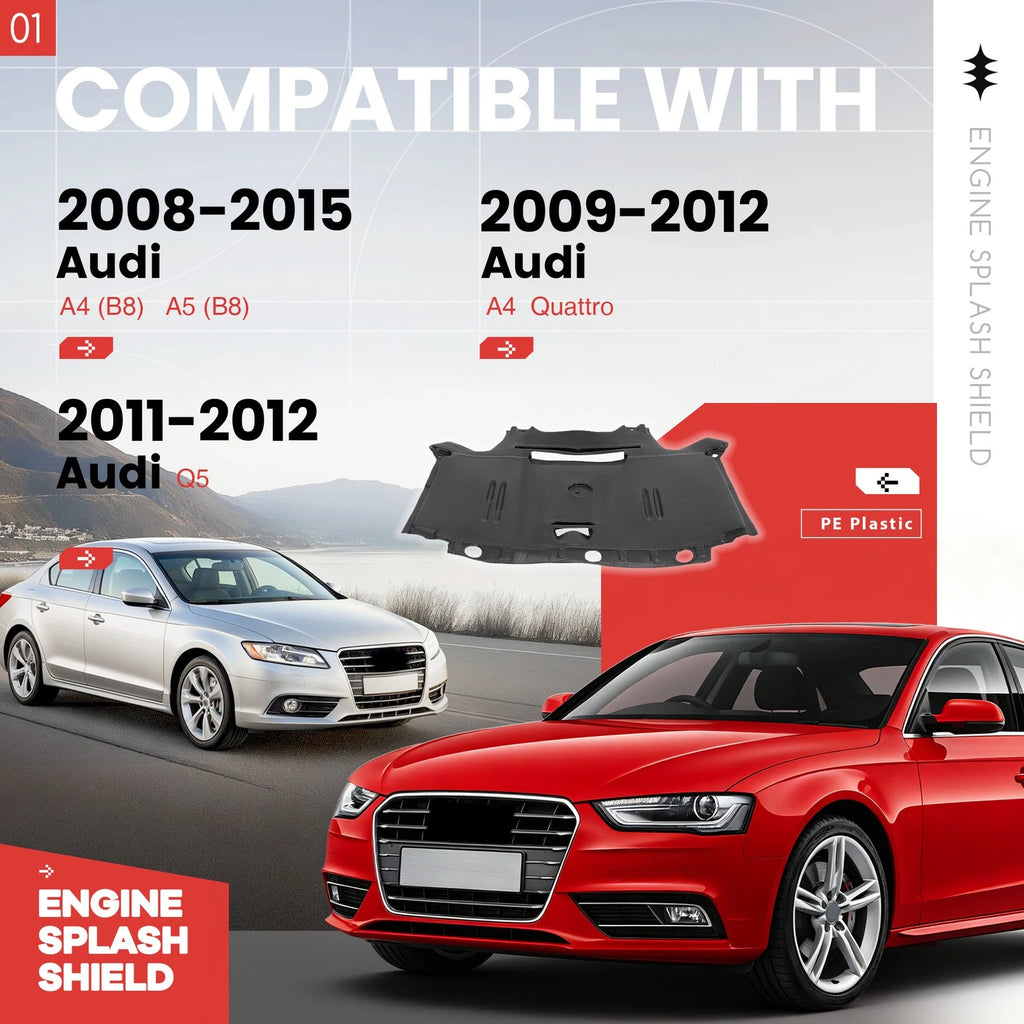 Rear Engine Splash Shield Under Cover for Audi A4 A5 Q5 (2008–2017)