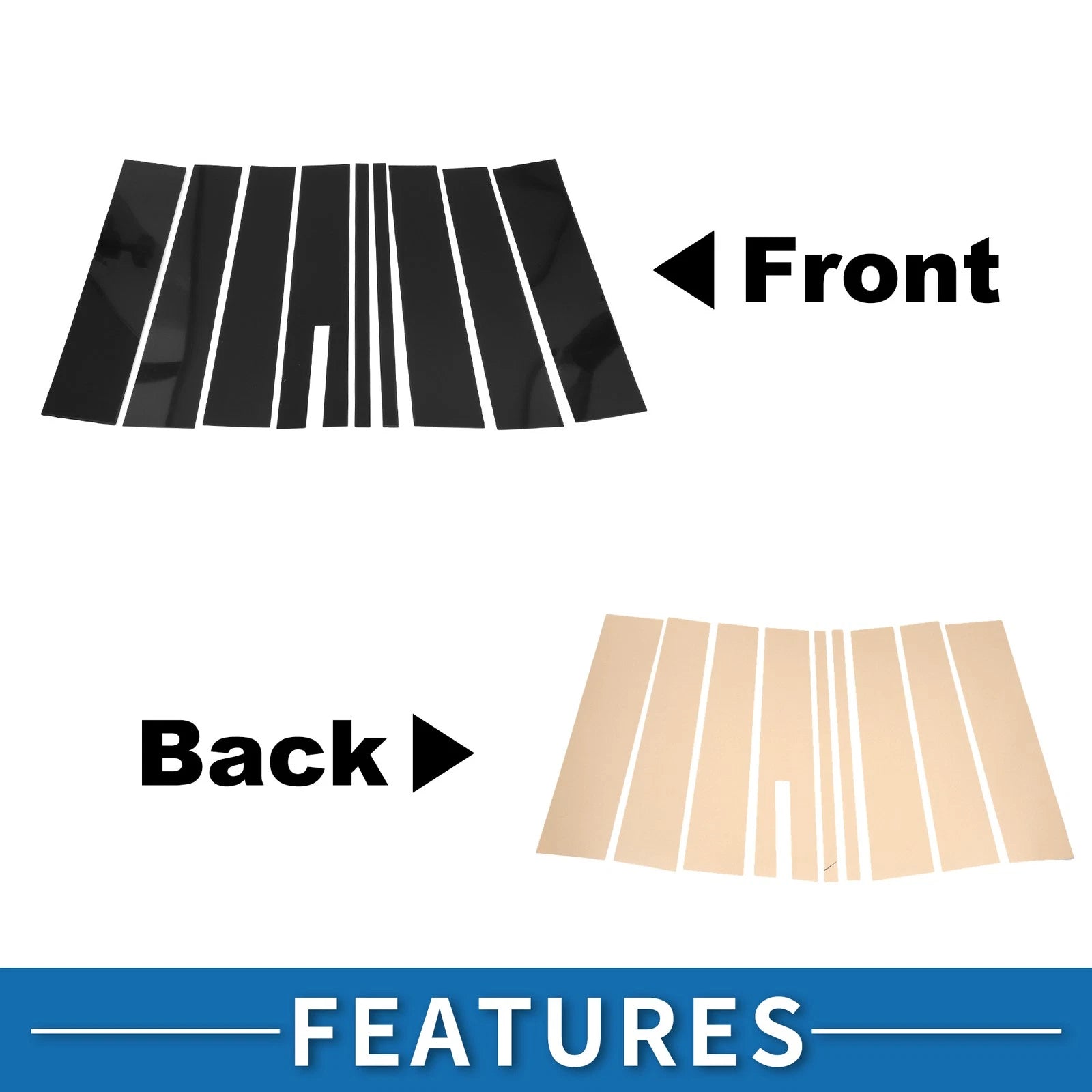 9 Pcs Door Pillar Window Trim for Ford Flex (2009–2015) Black
