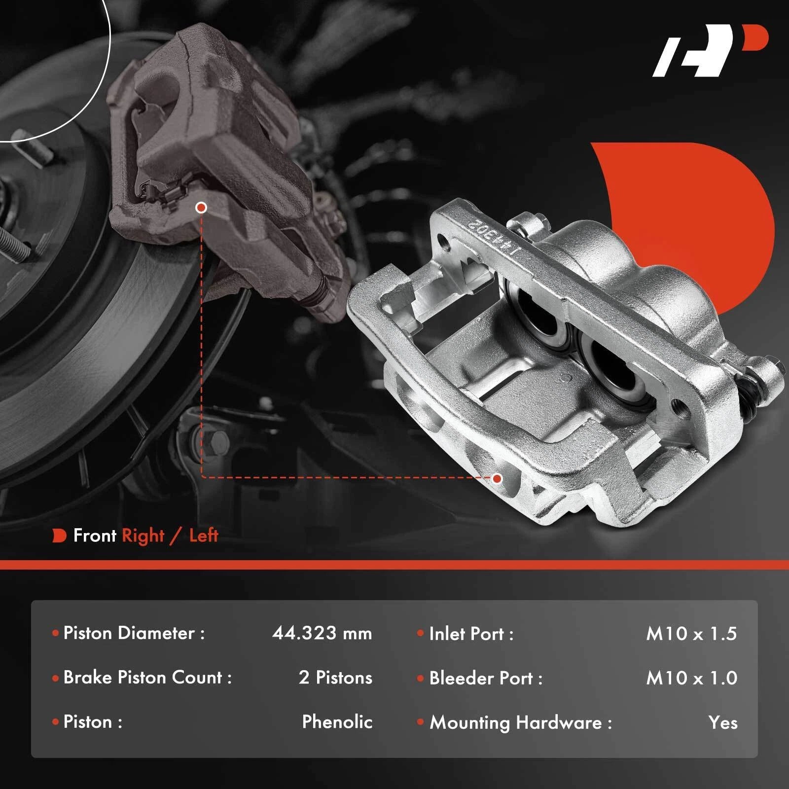Front Right Brake Caliper with Bracket for Ford F-350 Super Duty (2005–2012)