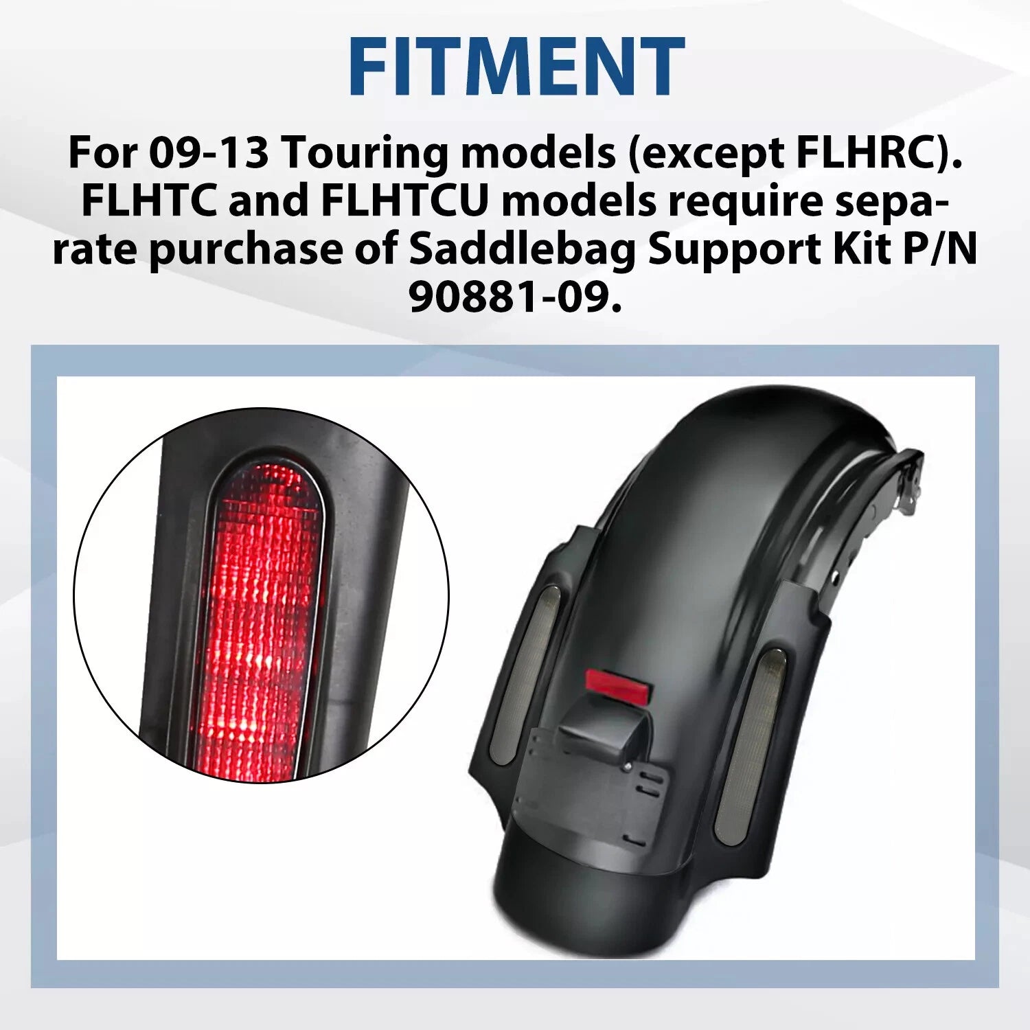 Rear Fender Extension Fascia LED Light for Harley Touring CVO Street Glide (2009–2013)