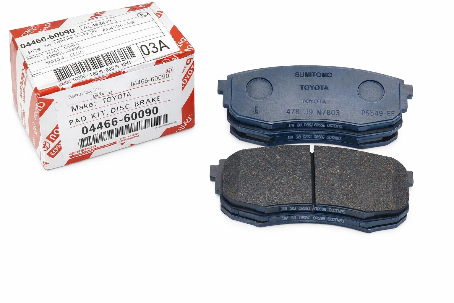 Set of 4 Rear Disc Brake Pads for Toyota 4Runner, FJ Cruiser (0446660090)