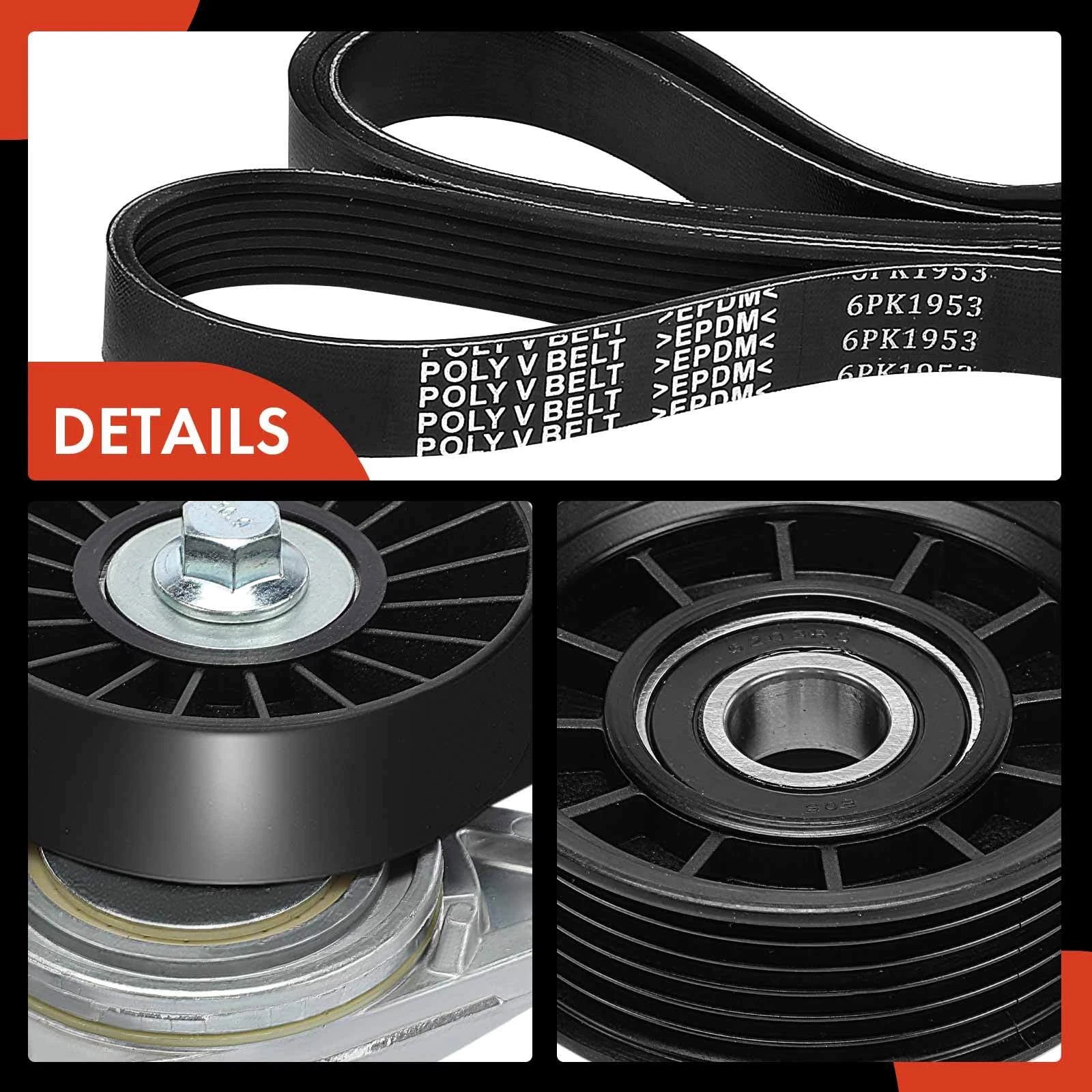 3x Serpentine Belt Drive Component Kit for Camaro (1993-1995)