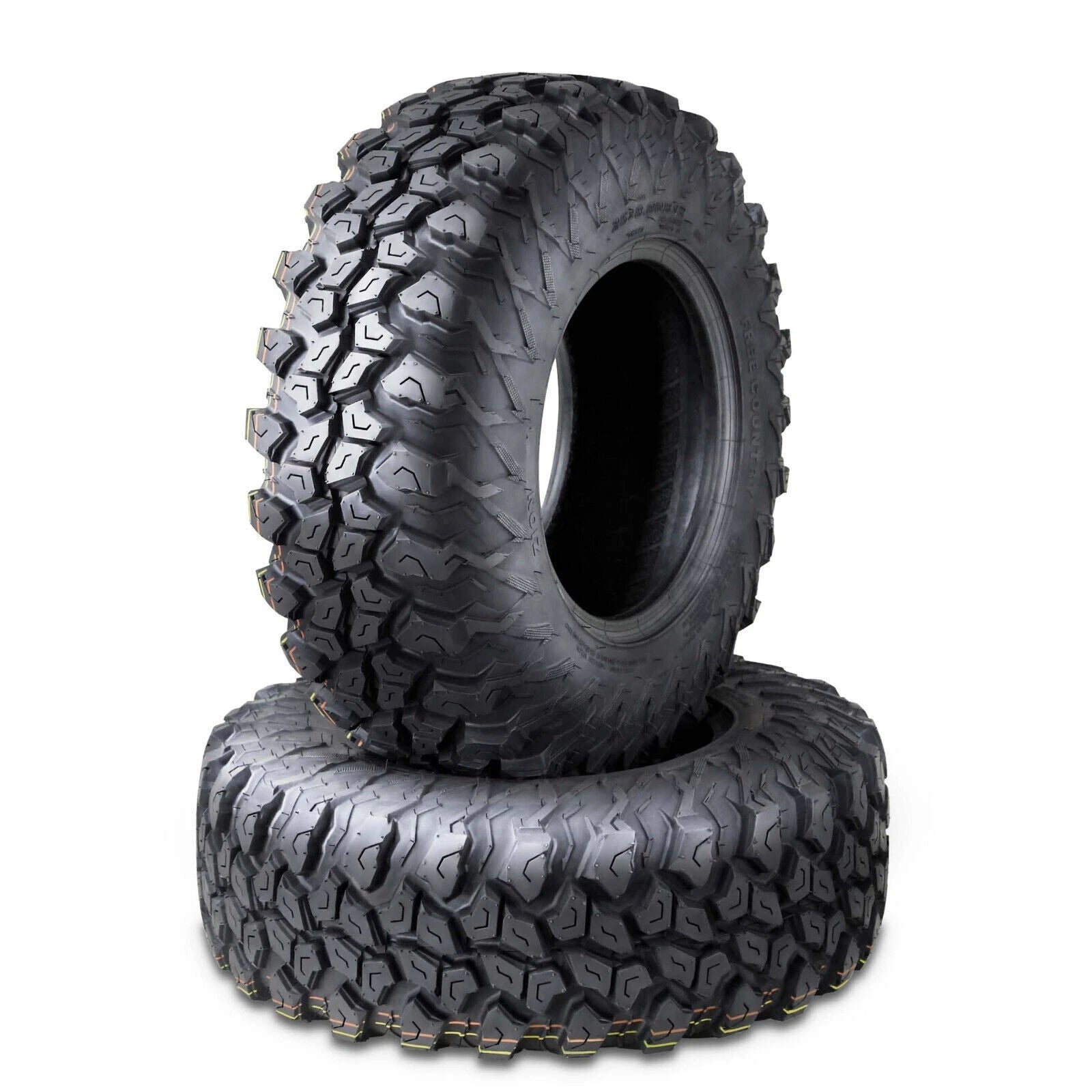 Set of 2 FREE COUNTRY ATV UTV Tires 25X8R12 8PR Radial w/Side Scuff Guard