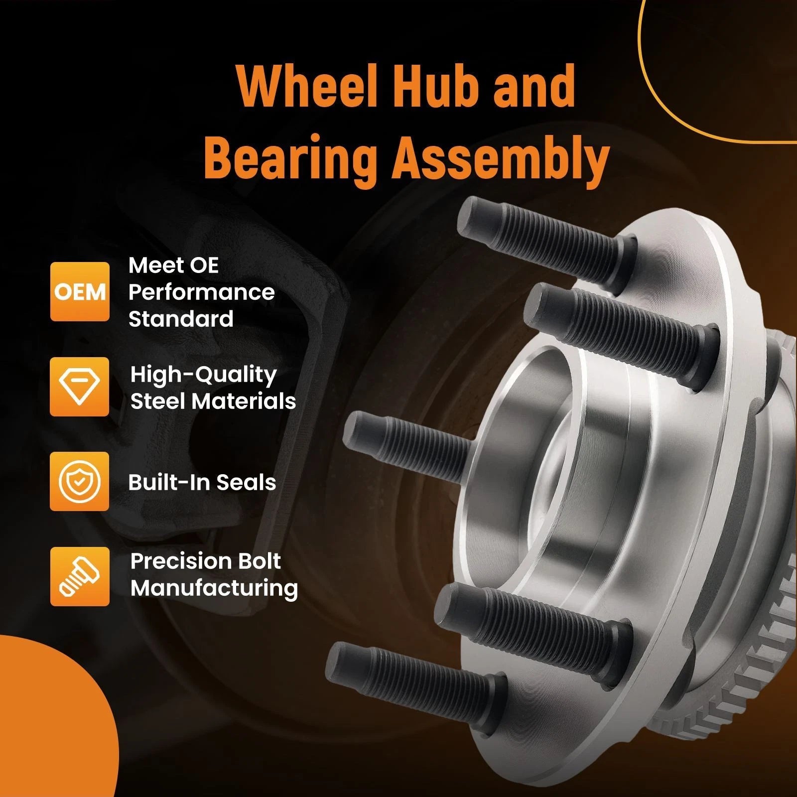 Front Wheel Hub & Bearing Pack with ABS for Ford Mustang (1994–2004) BR930250