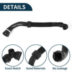 Radiator Hose for Volkswagen CC 2.0L (2009–2017) Rubber Black