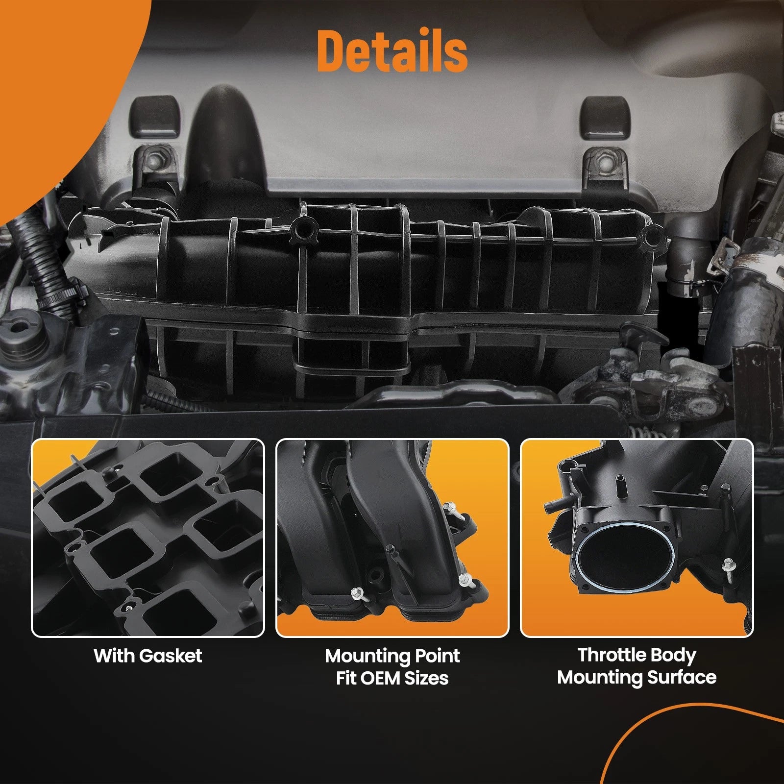 Upper Intake Manifold for Jeep Grand Cherokee 2011–2020 3.6L 5184693AE 68621090AA