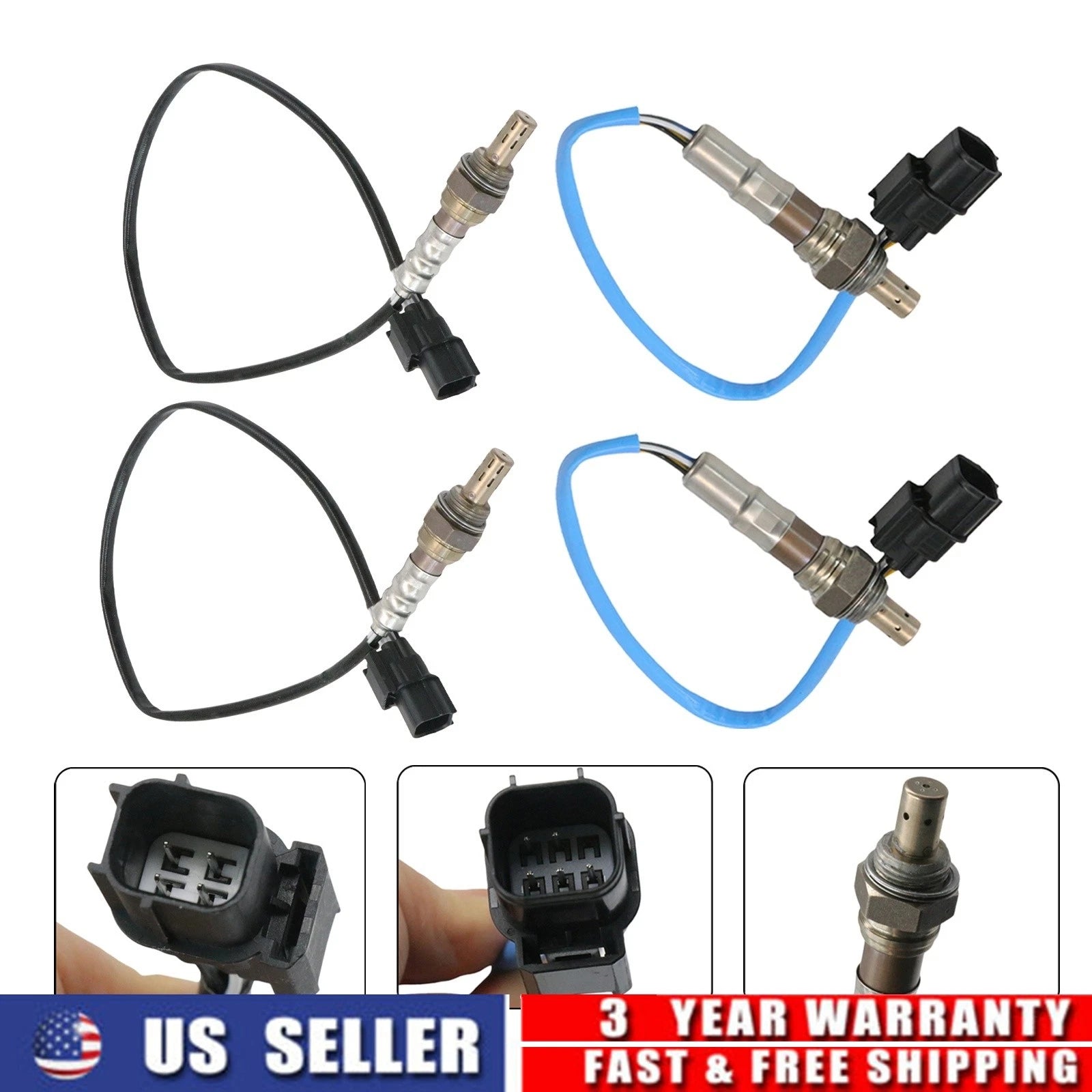 Set of 4 Oxygen Sensors for Honda Pilot Ridgeline 3.5L (2009–2014)
