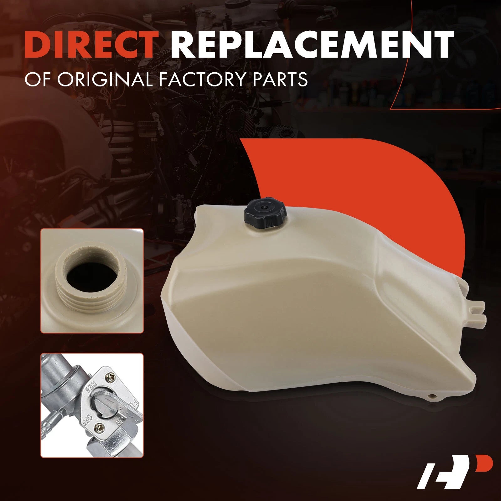 Beige Fuel Tank with Cap & Petcock for Honda FourTrax 300 (1988–2000)