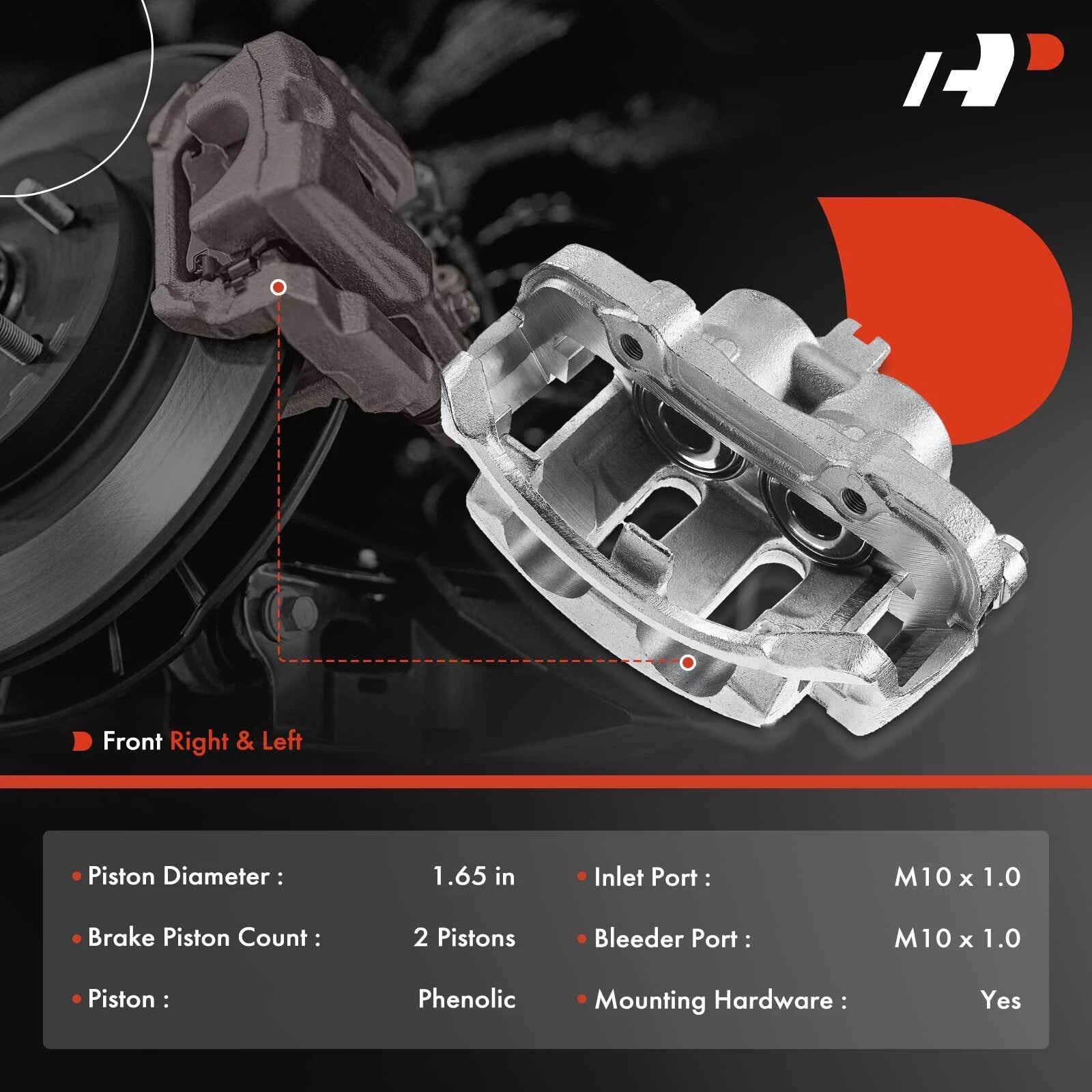Front Brake Caliper with Bracket for Nissan Frontier Pickup (1986–1997)
