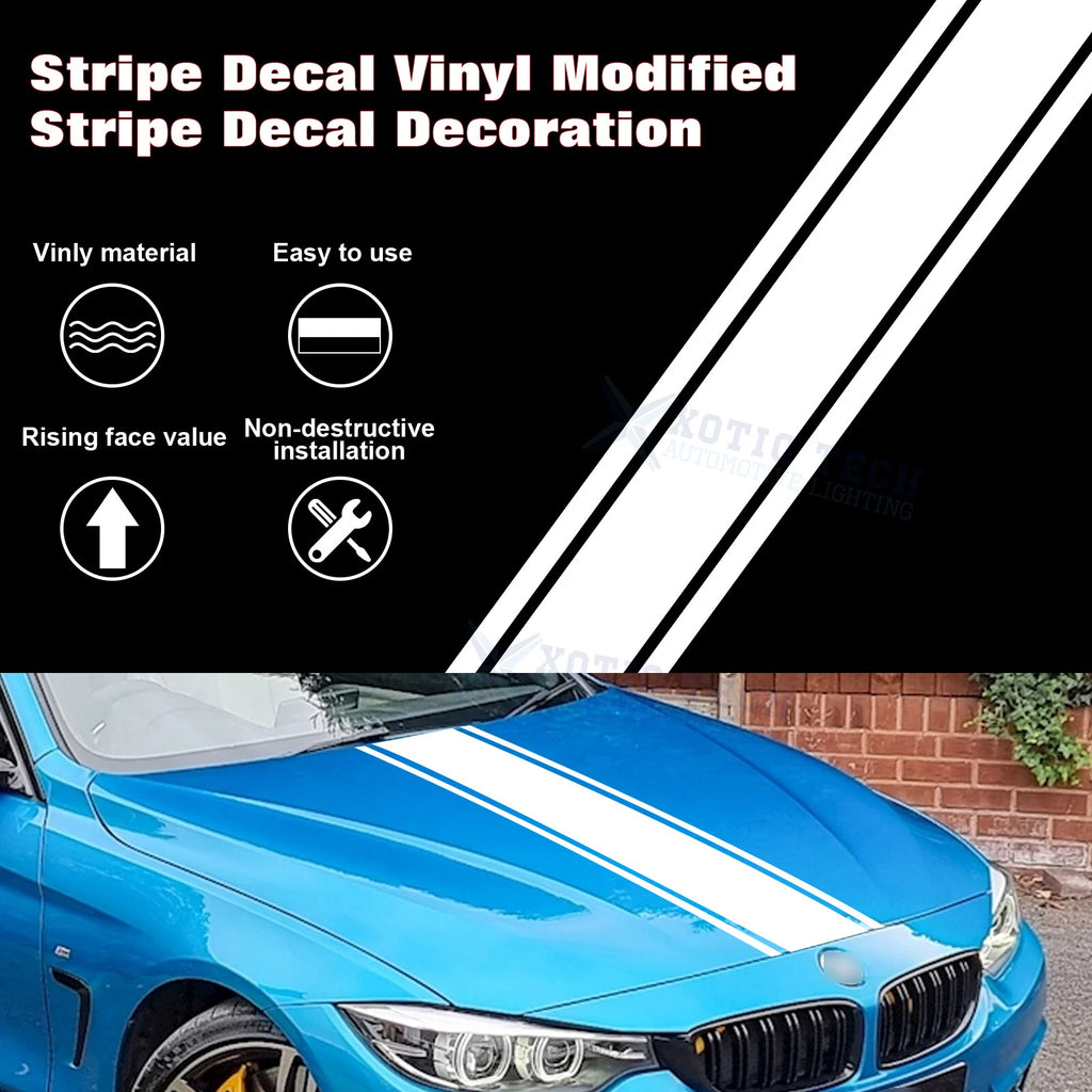 White KK Vinyl Stripe Decal for Car for Honda K? (2011-2016)