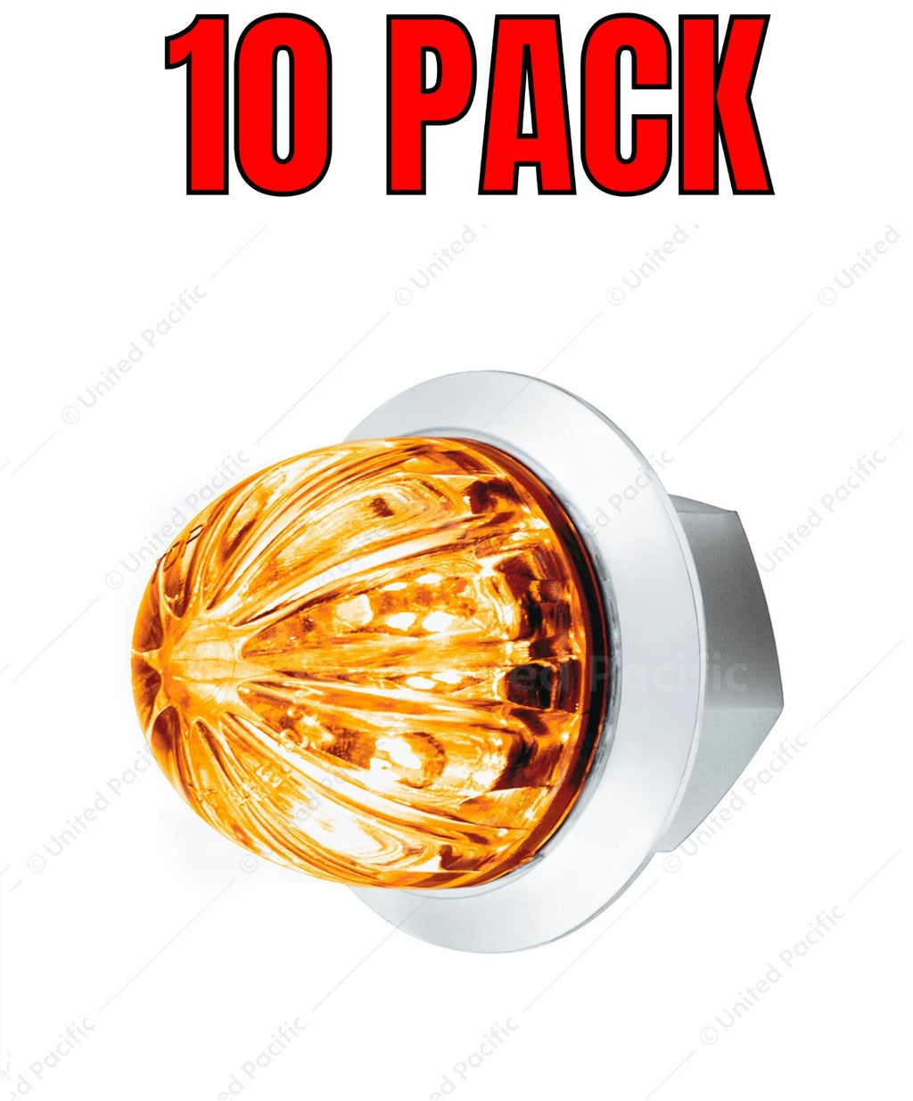 (10) Mini Amber LED Clearance Lights Dual Function for 1 1/8 Inch (—)