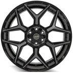 Gloss Black Wheel with Brushed Face for 1988–2000 Chevy C2500 (24 Inch)