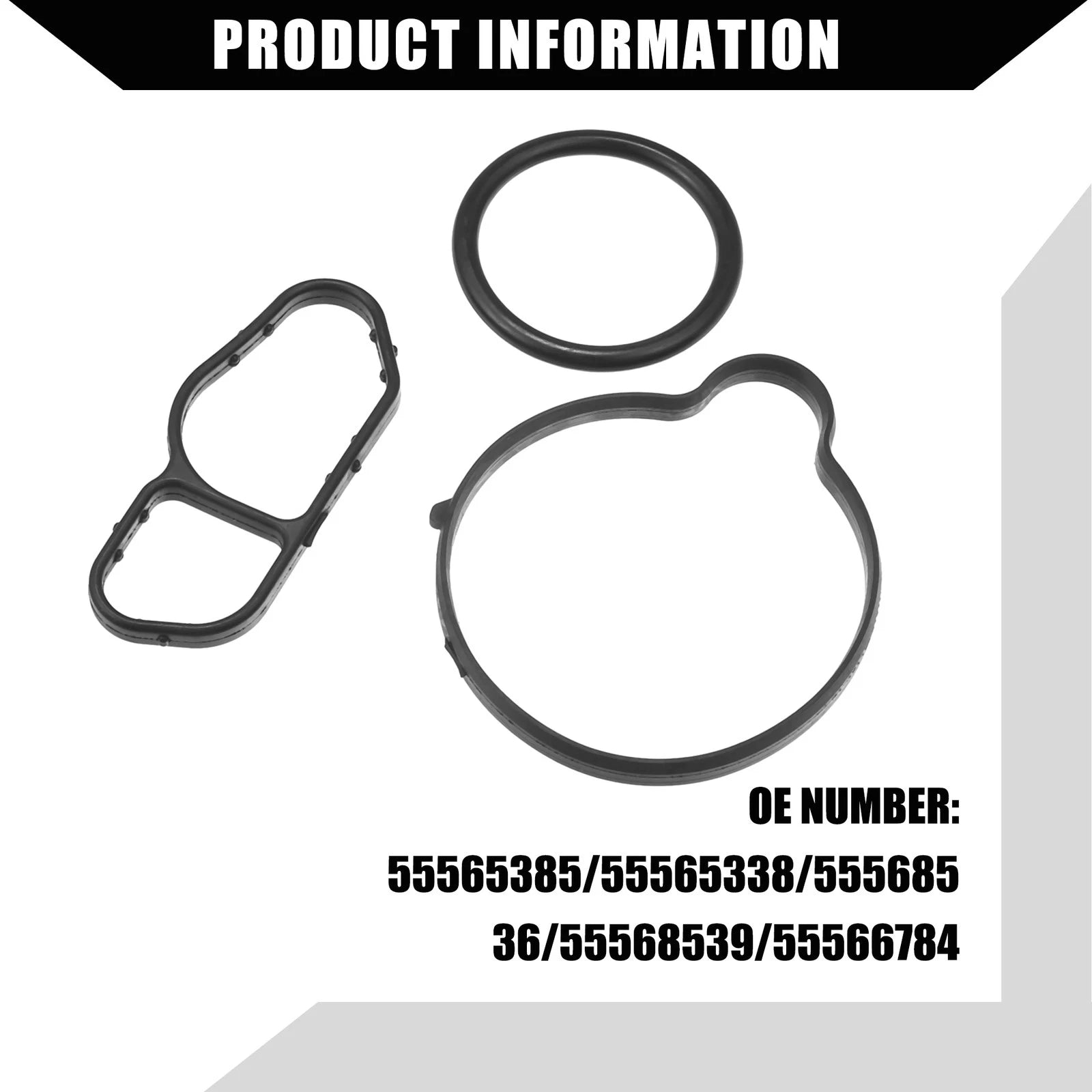 Set of 1 Oil Cooler Gasket for Buick Encore (2013–2021) No.55565385 Rubber Black
