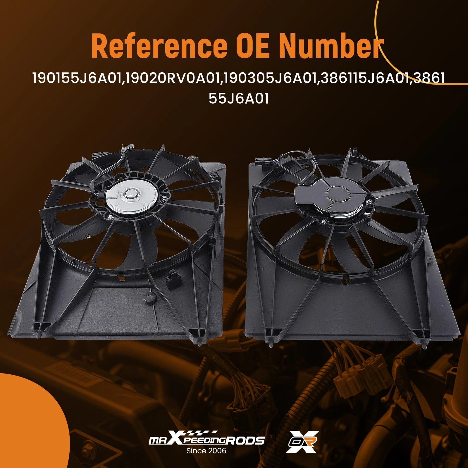 2X Radiator Cooling Fan Assembly for Acura MDX Honda Passport (2014–2022)