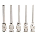 Pack of 5 Precision Dispensing Machine Needles, Stainless Steel