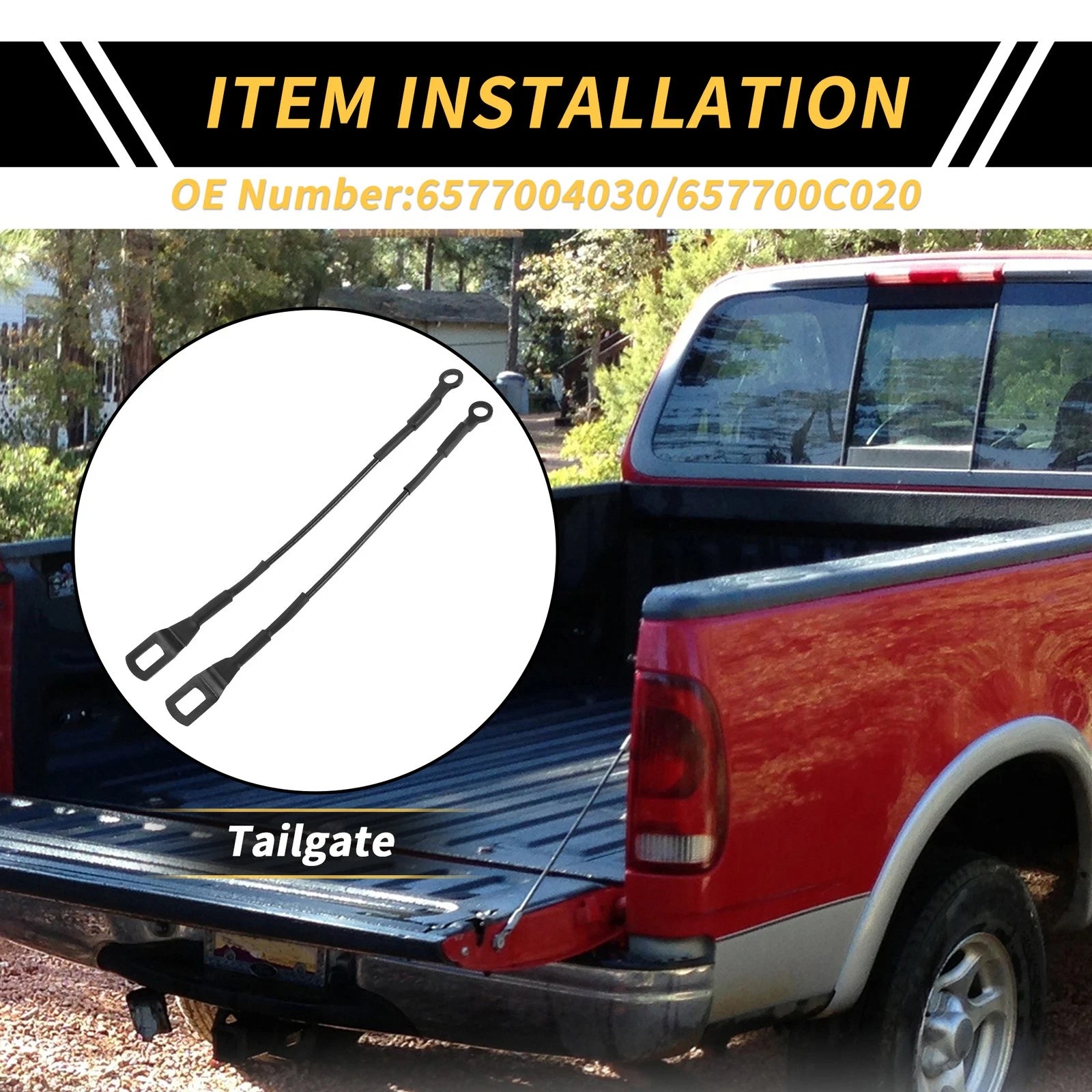 1 Pair Tailgate Cables for Toyota Tacoma (No. 6577004030)