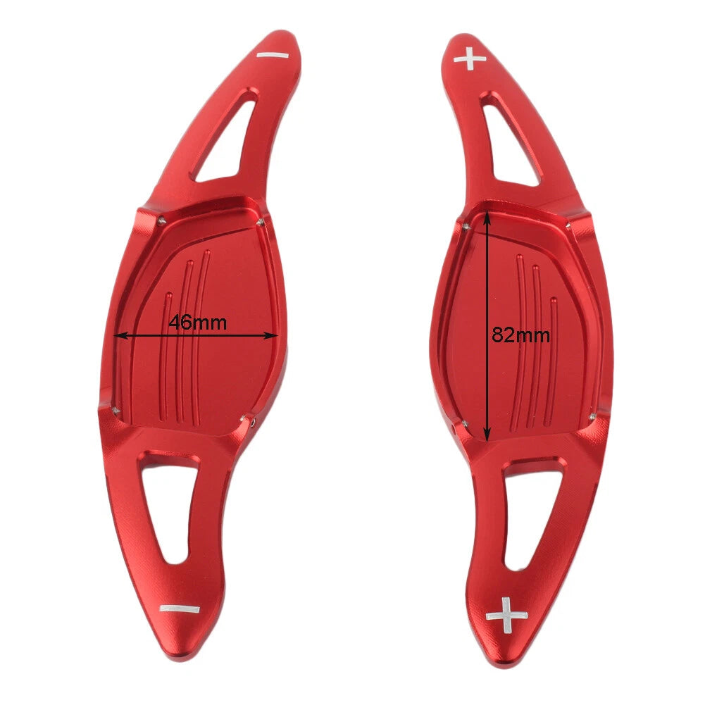 2X Steering Wheel Shifter Paddle Extensions Red for Audi R8 RS3 RS4 RS5 TT RS (2007–2023)