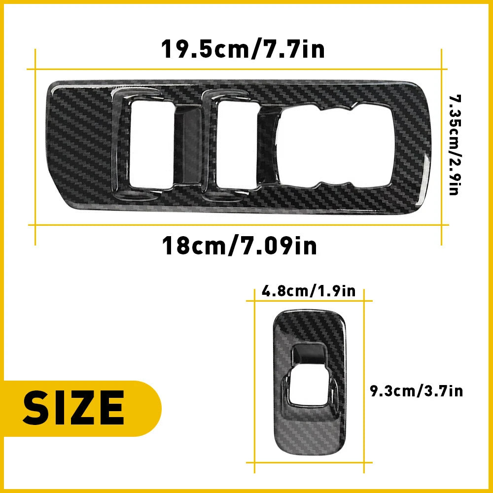 Carbon Fiber Window Lift Switch Button Panel Cover for Ford F150 (2015–2020)