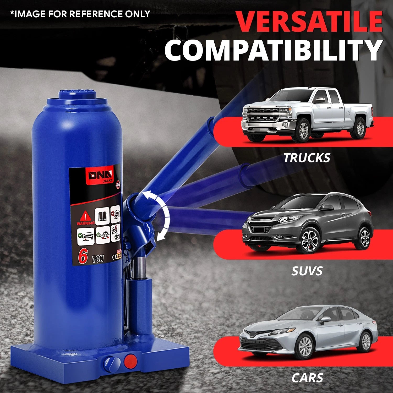 17" Hydraulic Bottle Jack for Automotive Repair (6 Tons)