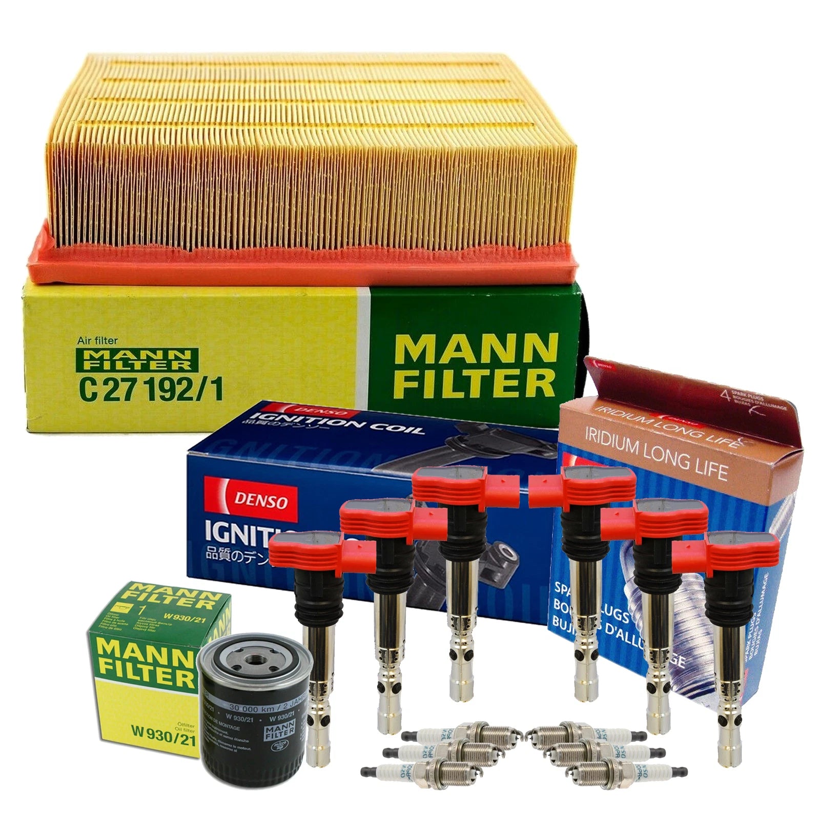 Set of 6 Iridium Spark Plugs & Coils for Audi (2010–2015)