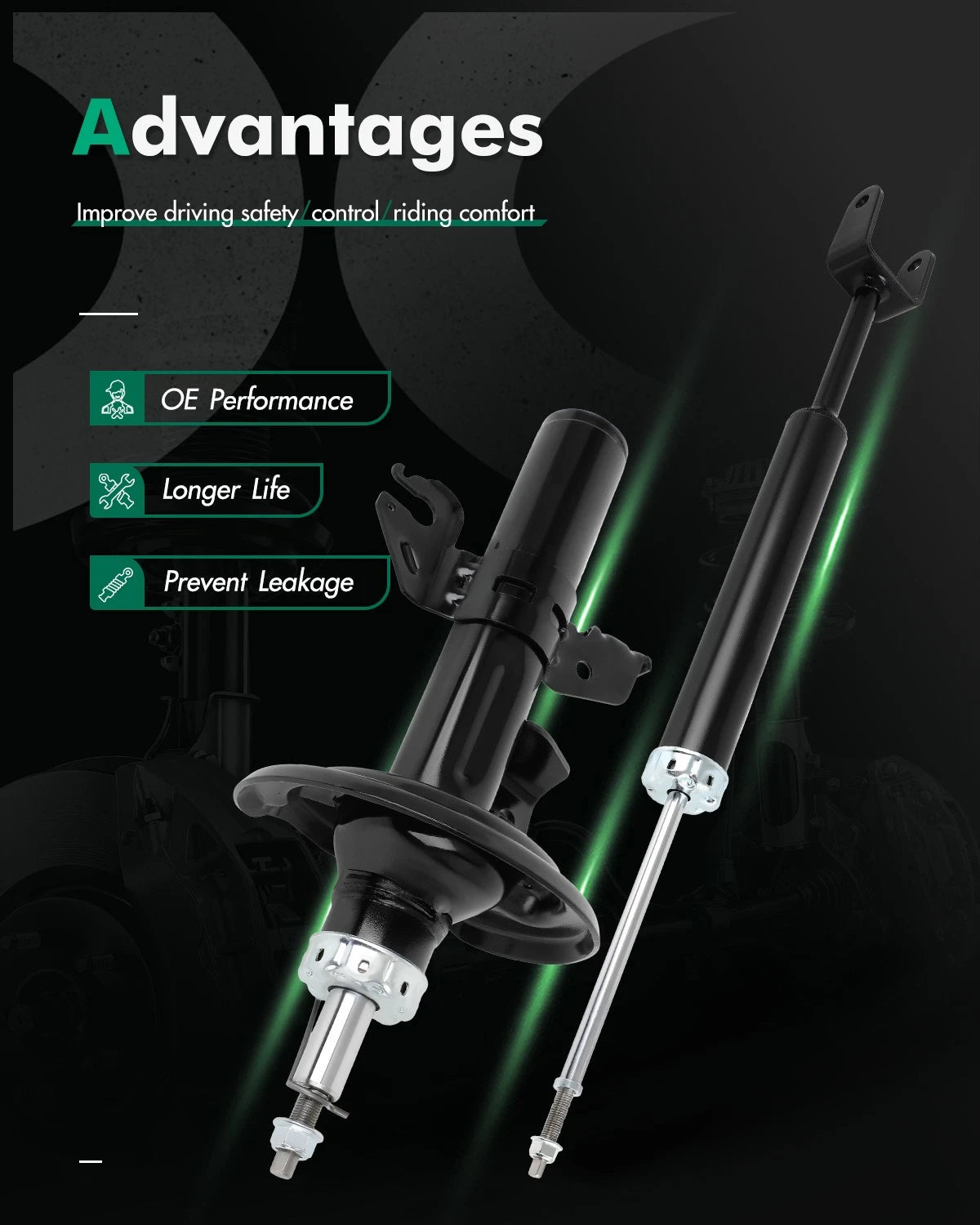 Set of 4 Shock Struts Absorbers for Dodge Dart (2013–2016)