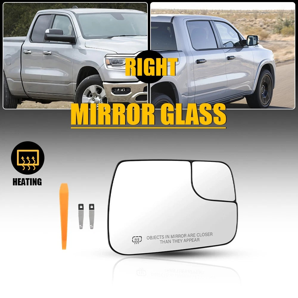 Right Power Heated Exterior Mirror Glass for Dodge Ram 1500 (2019–2025)
