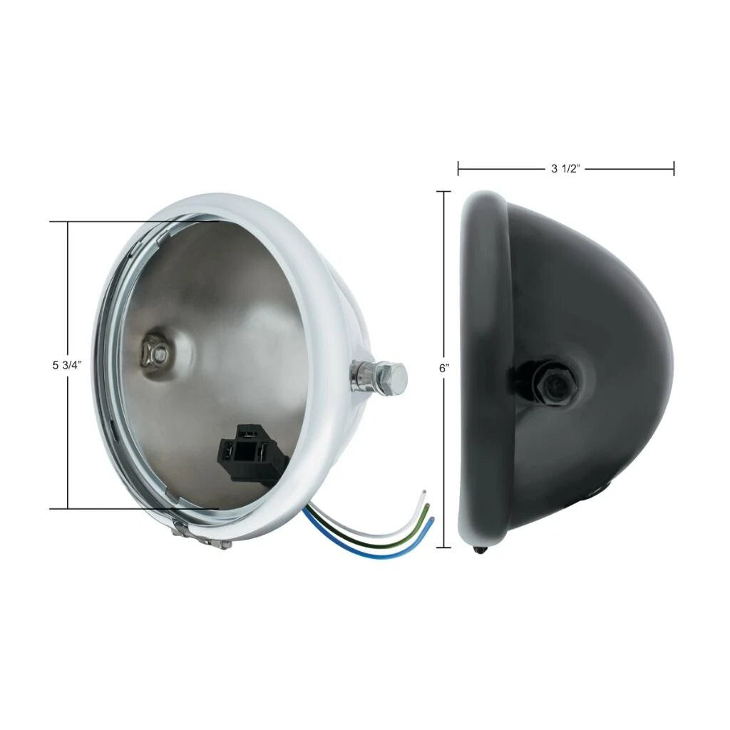 Side Mount Motorcycle Headlight Housing Bucket for Universal (2000–2025)