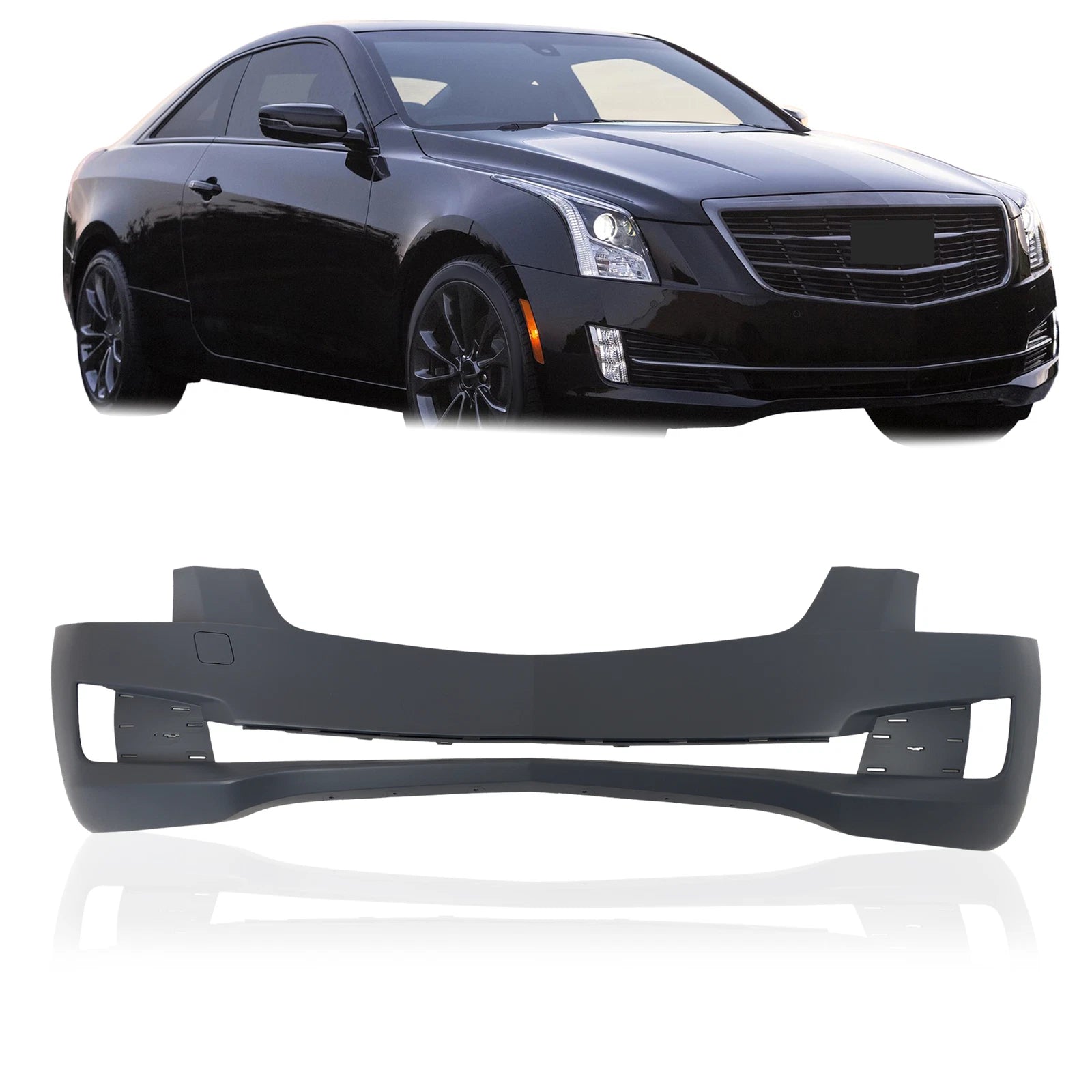 Front Bumper Cover for Cadillac ATS (2015–2018) W/o Sensor Holes