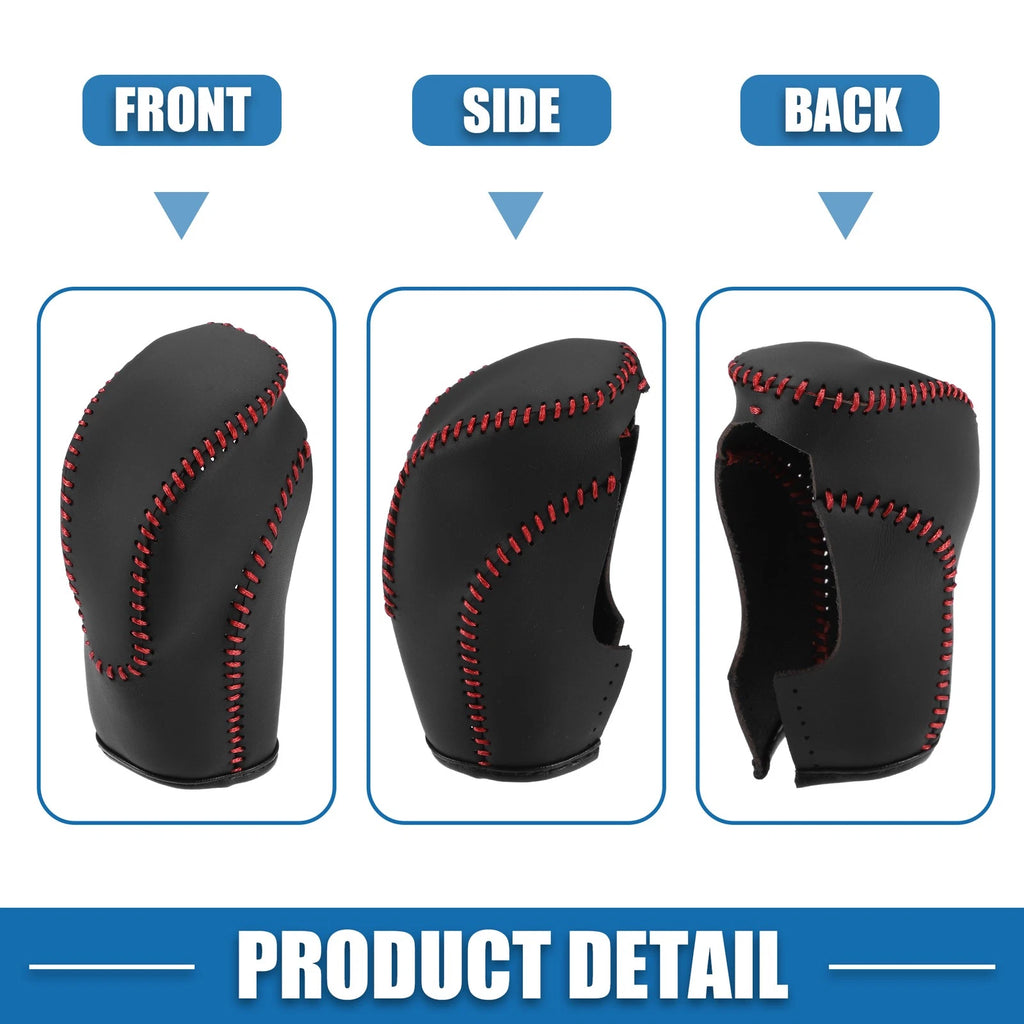 Gear Shift Lever Cover Trim for Subaru Crosstrek (2018–2023) Black Red Stitches 766549131925