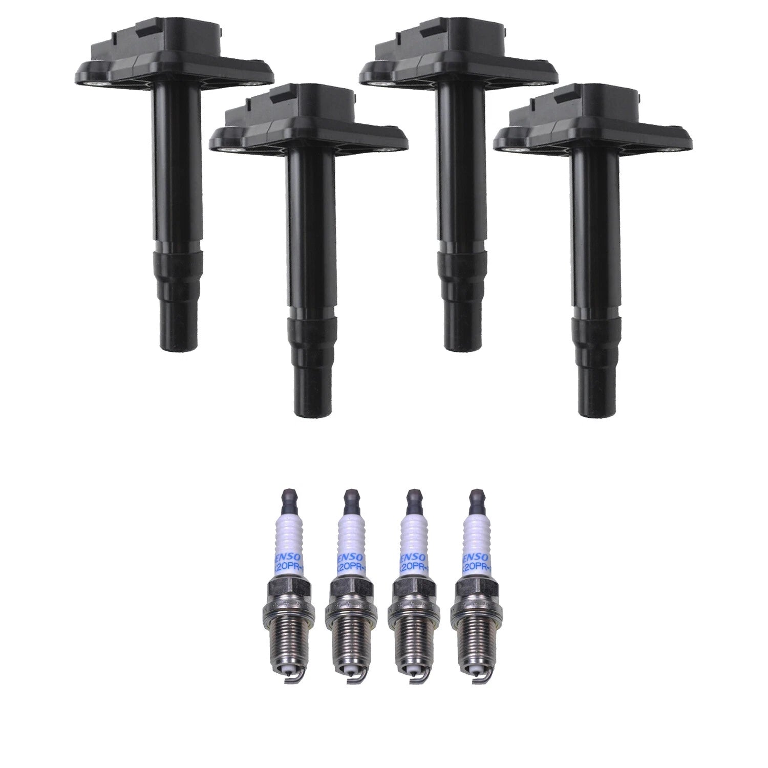 Set of 4 Ignition Coils & Denso Platinum Spark Plugs for Audi A4 Quattro (1996–2001)