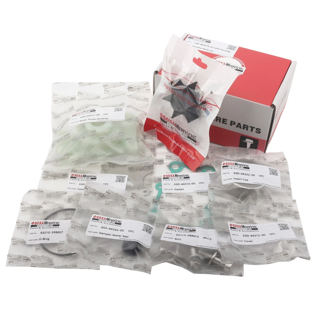 Water Pump Rebuild Service Kit 63D-W0078-00 for Yamaha Outboard