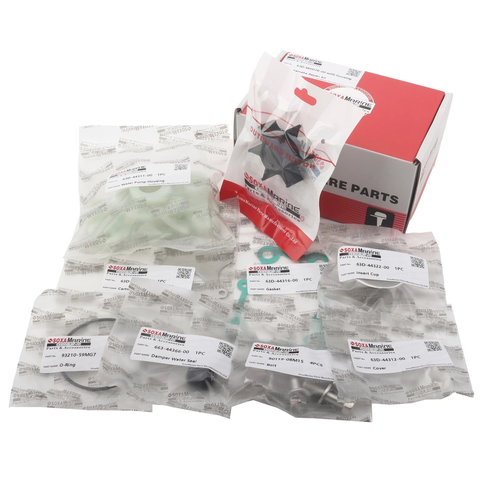 Water Pump Rebuild Service Kit 63D-W0078-00 for Yamaha Outboard