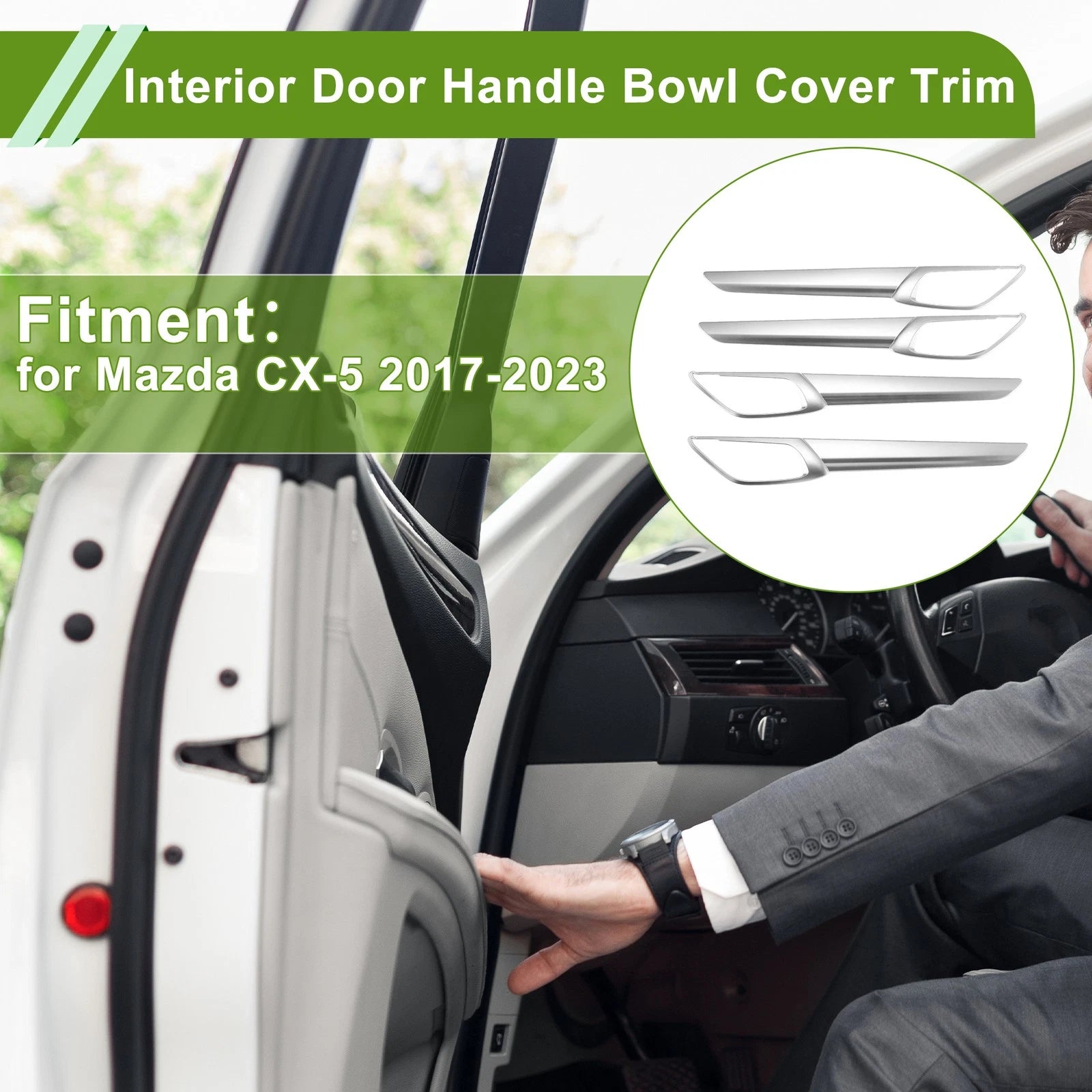 Set of 1 Interior Door Handle Bowl Cover Trim for Mazda CX-5 (2017–2023)