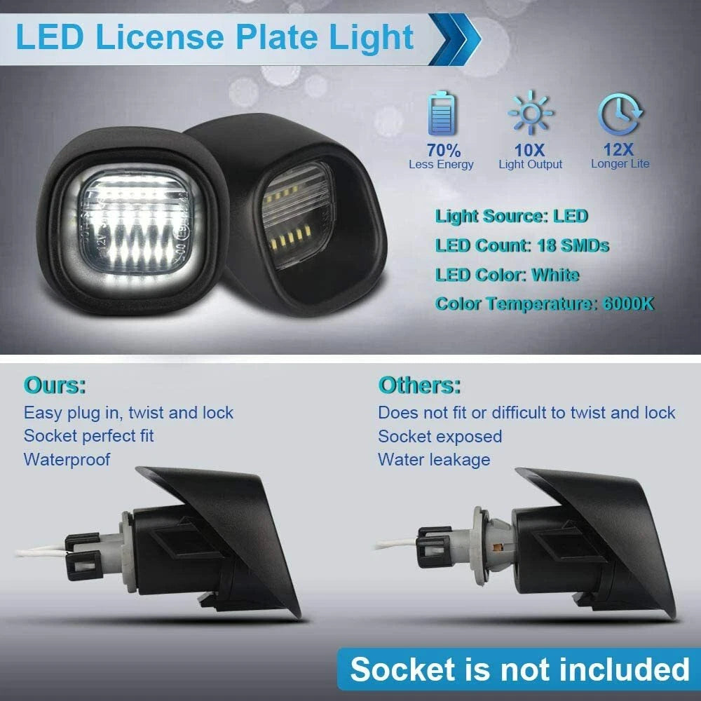 White LED License Plate Lights for Chevy Blazer S10 GMC Sonoma Jimmy
