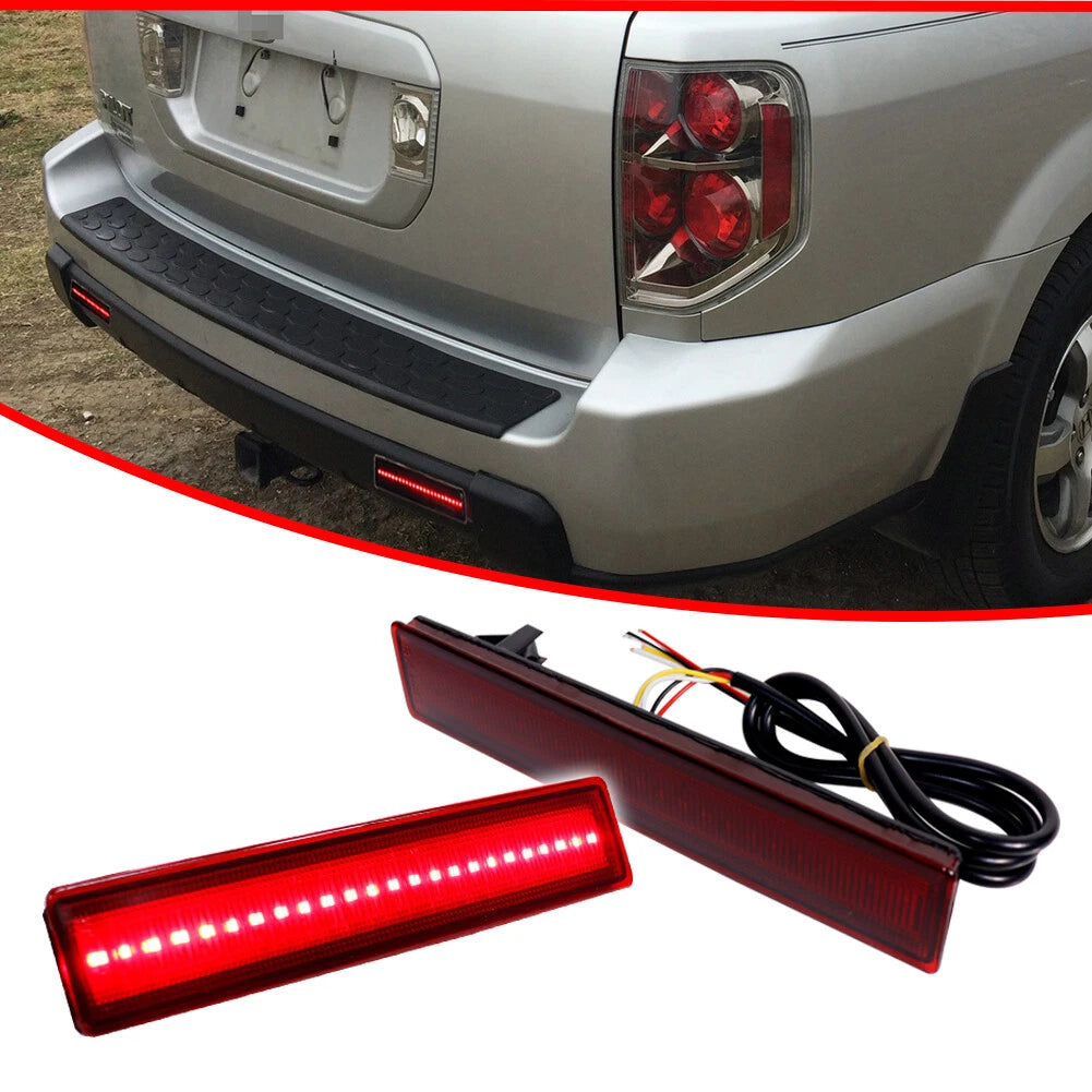 Set of 2 Red LED Tail Brake Signal Fog Lights for Honda Pilot (2006–2008)