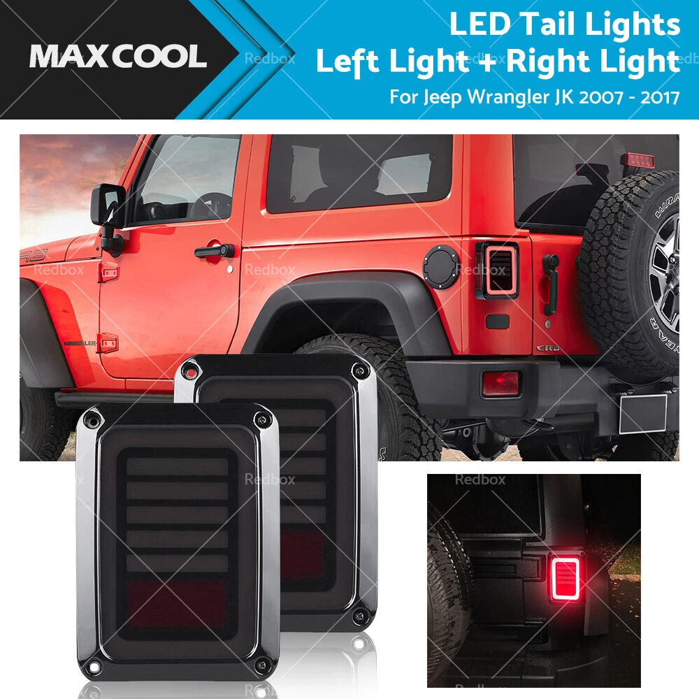Smoked Black LED Tail Lights for Jeep Wrangler JK (2007–2017)