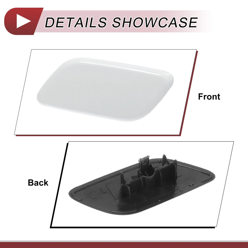 Front Left Washer Nozzle Cover Cap for Subaru Outback (2010–2018) White