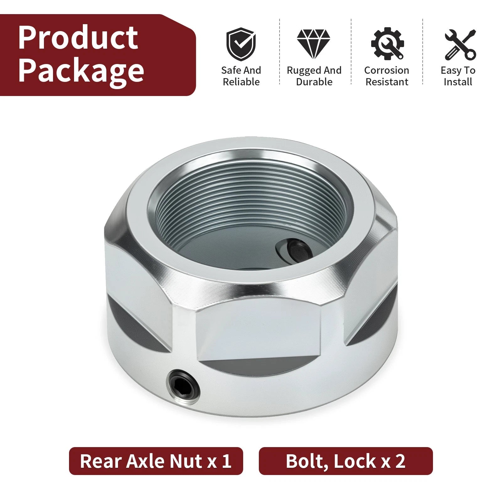 Rear Axle Lock Nut for Yamaha Raptor 125 250 350 (2004–2013) YFM125 YFM250 YFM350